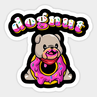 Funny Pun Dognut Bulldog Sticker